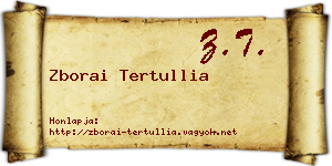 Zborai Tertullia névjegykártya